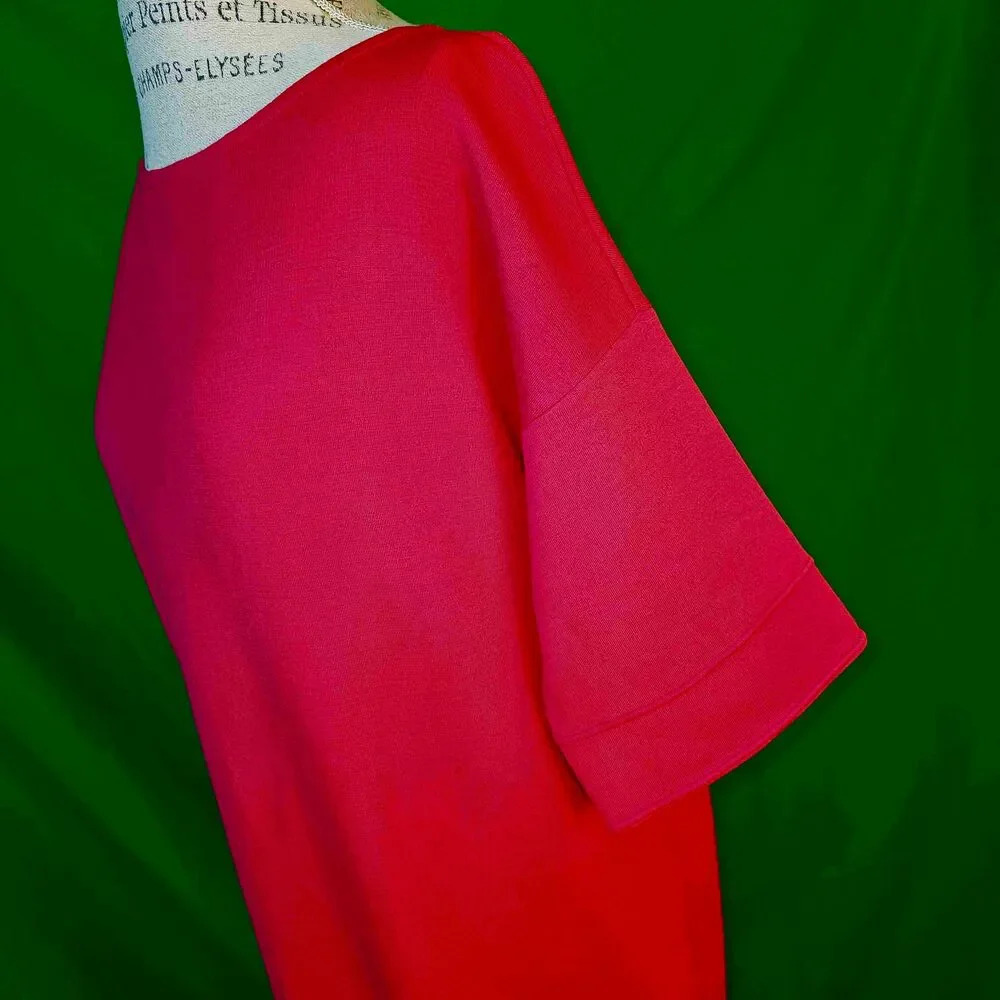 NWT St John Womens Grenadine‎ Red Wool Sheath Dress 10 - Picture 3 of 6